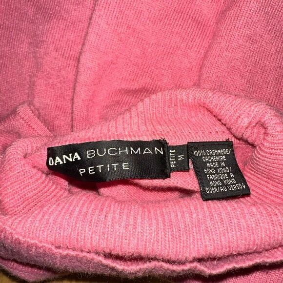 Dana Buchman Womens MP 100% Cashmere Pink Turtleneck Sleeveless Sweater Tank Top - Picture 6 of 10